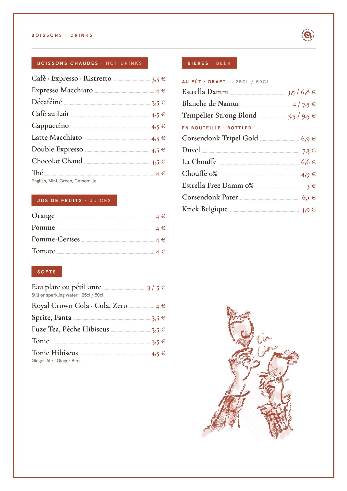 Menu du Quartier Leopold, page 5